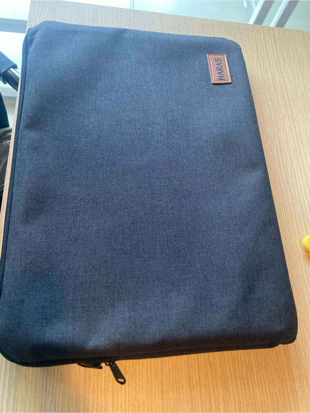 Ara Black Laptop Sleeve with Brown Accent